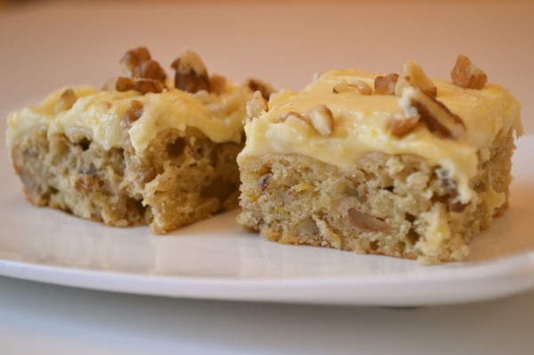 Frosted banana nut bars